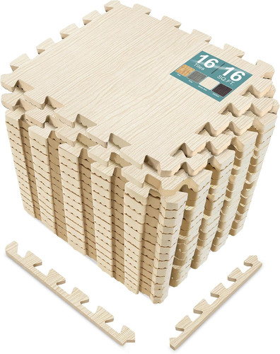 Wood grain floor mats - floor, foam